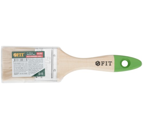 Кисть флейцевая "Микс", смешанная натуральная и искусственная щетина, деревянная ручка  2" (50 мм) FIT IT Кисть флейцевая "Микс", смешанная натуральная и искусственная щетина, деревянная ручка  2" (50 мм) FIT IT