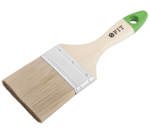 Кисть флейцевая "Микс", смешанная натуральная и искусственная щетина, деревянная ручка  3" (75 мм) FIT IT Кисть флейцевая "Микс", смешанная натуральная и искусственная щетина, деревянная ручка  3" (75 мм) FIT IT