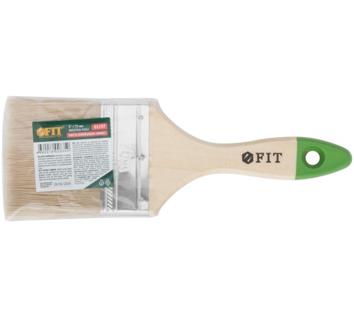 Кисть флейцевая "Микс", смешанная натуральная и искусственная щетина, деревянная ручка  3" (75 мм) FIT IT Кисть флейцевая "Микс", смешанная натуральная и искусственная щетина, деревянная ручка  3" (75 мм) FIT IT