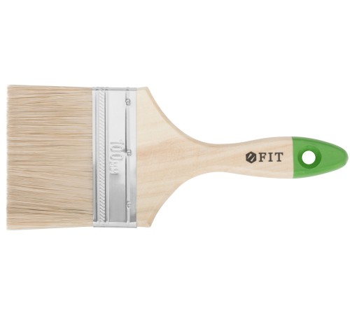 Кисть флейцевая "Микс", смешанная натуральная и искусственная щетина, деревянная ручка  4" (100 мм) FIT IT Кисть флейцевая "Микс", смешанная натуральная и искусственная щетина, деревянная ручка  4" (100 мм) FIT IT