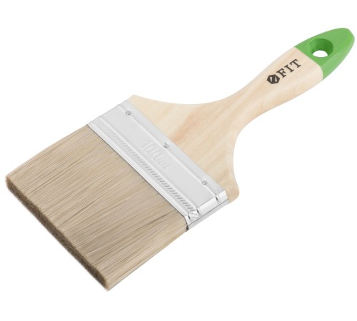 Кисть флейцевая "Микс", смешанная натуральная и искусственная щетина, деревянная ручка  4" (100 мм) FIT IT Кисть флейцевая "Микс", смешанная натуральная и искусственная щетина, деревянная ручка  4" (100 мм) FIT IT