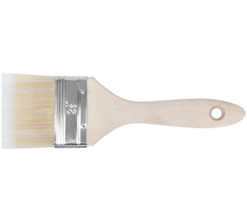 Кисть флейцевая "Аква", искусственная щетина, деревянная ручка 2,5" (63 мм) FIT IT