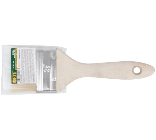 Кисть флейцевая "Аква", искусственная щетина, деревянная ручка 2,5" (63 мм) FIT IT