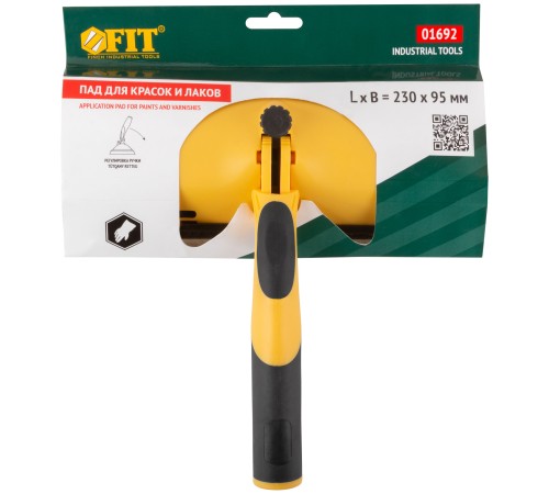 Пад для красок и лаков, прорезиненная ручка 230х95 мм FIT IT Пад для красок и лаков, прорезиненная ручка 230х95 мм FIT IT