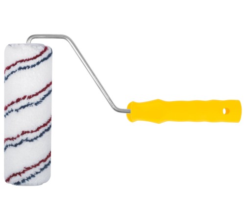 Валик микроволокно, белый с красной и синей полосками, диам. 40/63 мм; ворс 12 мм, 180 мм FIT IT Валик микроволокно, белый с красной и синей полосками, диам. 40/63 мм; ворс 12 мм, 180 мм FIT IT