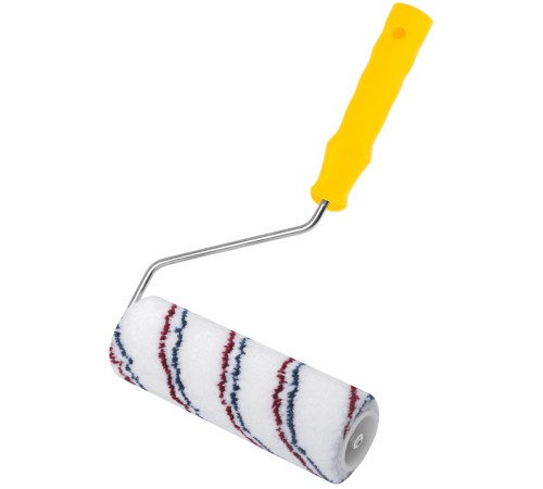 Валик микроволокно, белый с красной и синей полосками, диам. 40/63 мм; ворс 12 мм, 180 мм FIT IT Валик микроволокно, белый с красной и синей полосками, диам. 40/63 мм; ворс 12 мм, 180 мм FIT IT