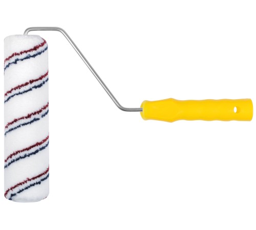 Валик микроволокно, белый с красной и синей полосками, диам. 40/63 мм; ворс 12 мм, 230 мм FIT IT Валик микроволокно, белый с красной и синей полосками, диам. 40/63 мм; ворс 12 мм, 230 мм FIT IT