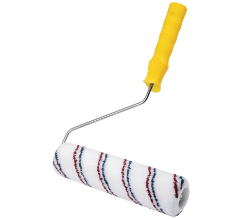 Валик микроволокно, белый с красной и синей полосками, диам. 40/63 мм; ворс 12 мм, 230 мм FIT IT Валик микроволокно, белый с красной и синей полосками, диам. 40/63 мм; ворс 12 мм, 230 мм FIT IT