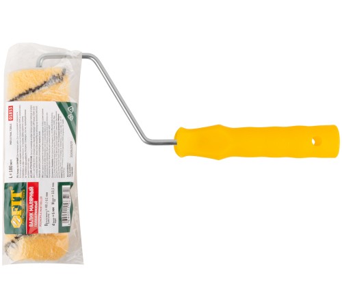 Валик полиакриловый, бежевый с черной полоской, диам. 40/61 мм; ворс 10,4 мм, 180 мм FIT IT Валик полиакриловый, бежевый с черной полоской, диам. 40/61 мм; ворс 10,4 мм, 180 мм FIT IT