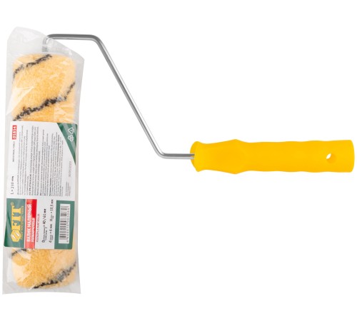 Валик полиакриловый, бежевый с черной полоской, диам. 40/61 мм; ворс 10,4 мм, 230 мм FIT IT Валик полиакриловый, бежевый с черной полоской, диам. 40/61 мм; ворс 10,4 мм, 230 мм FIT IT