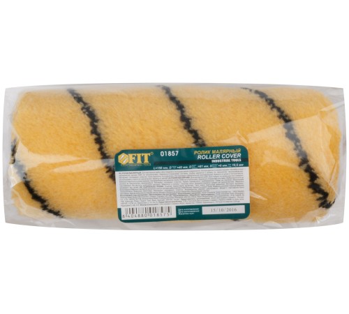 Ролик полиакриловый, бежевый с черной полоской, диам. 40/61 мм; ворс 10,4 мм, 150 мм FIT IT Ролик полиакриловый, бежевый с черной полоской, диам. 40/61 мм; ворс 10,4 мм, 150 мм FIT IT