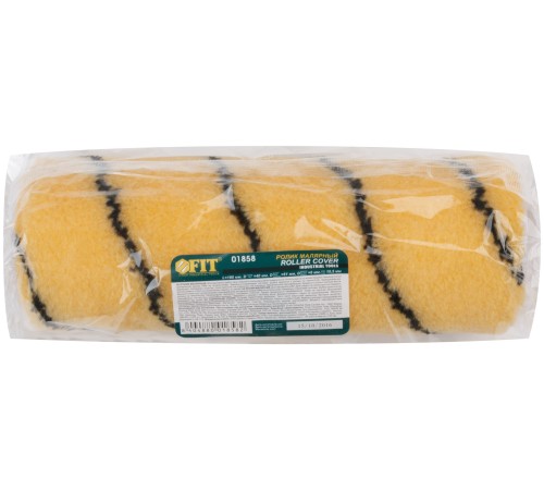 Ролик полиакриловый, бежевый с черной полоской, диам. 40/61 мм; ворс 10,4 мм, 180 мм FIT IT Ролик полиакриловый, бежевый с черной полоской, диам. 40/61 мм; ворс 10,4 мм, 180 мм FIT IT