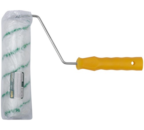 Валик полиакриловый, белый с зеленой полоской, диам. 40/74 мм; ворс 16,8 мм, 230 мм FIT IT Валик полиакриловый, белый с зеленой полоской, диам. 40/74 мм; ворс 16,8 мм, 230 мм FIT IT