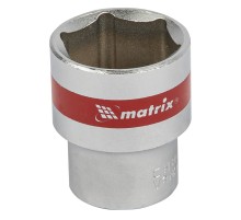 Головка торцевая, 24 мм, шестигранная, CrV, под квадрат 1/2, хромированная Matrix Головка торцевая, 24 мм, шестигранная, CrV, под квадрат 1/2, хромированная Matrix