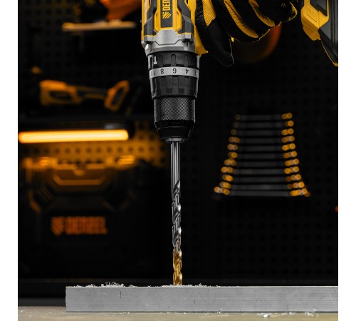 Сверло спиральное по металлу 10 х 184 мм, Р6М5, Golden Tip, удлиненное Denzel