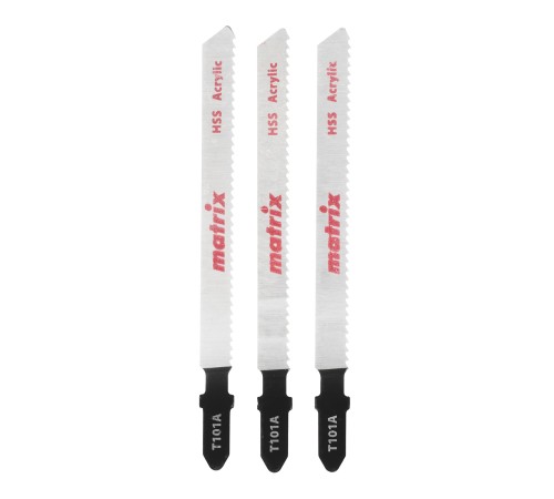 Полотна для электролобзика  по пластику, 3 шт, T101A, 72 x 2 мм, HSS Matrix