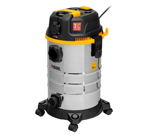 Пылесос строительный RVC30, 1400 Вт, бак 30 л, шланг 3 м, розетка с автосинхр. Denzel