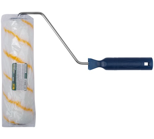 Валик полиакрил/полиэстер/хлопок, с желтой полосой, каркасная система, диам. 40/60 мм; ворс 10 мм, 230 мм FIT IT