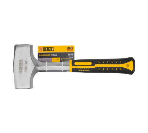 Кувалда 2 кг, цельнометаллическая, двухкомпонентная рукоятка Denzel