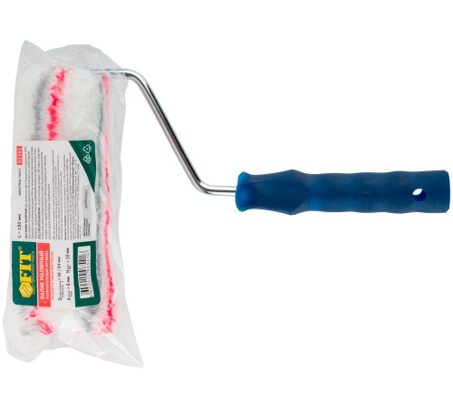 Валик полиакрил. нитяной, Профи, белый с сер. и крас.полос., бюг. 8 мм, диам. 48/84 мм, ворс 18 мм, 180 мм FIT IT Валик полиакрил. нитяной, Профи, белый с сер. и крас.полос., бюг. 8 мм, диам. 48/84 мм, ворс 18 мм, 180 мм FIT IT