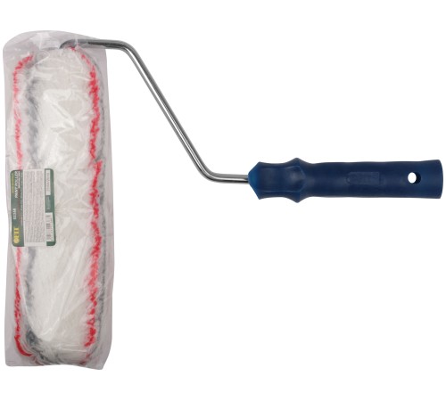 Валик полиакрил. нитяной, Профи, белый с сер. и крас.полос., бюг. 8 мм, диам. 48/84 мм, ворс 18 мм, 230 мм FIT IT