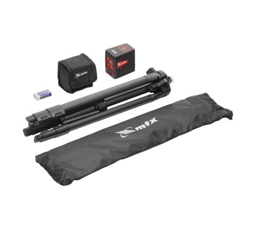 Лазерный уровень QBC RED Pro SET, 10 м, красный луч, батарейки, штатив MTX