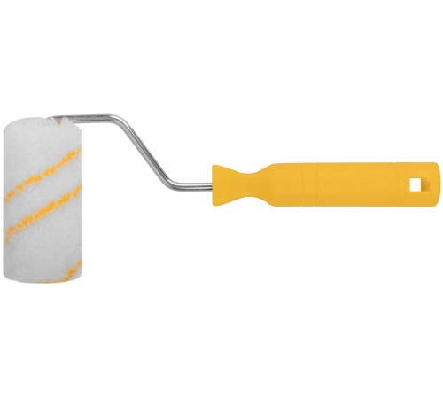 Валик полиакриловый белый с желтой полосой "миди", диам. 30/54 мм; ворс 12 мм, 100 мм FIT IT