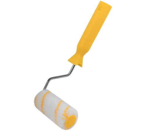 Валик полиакриловый белый с желтой полосой "миди", диам. 30/54 мм; ворс 12 мм, 100 мм FIT IT