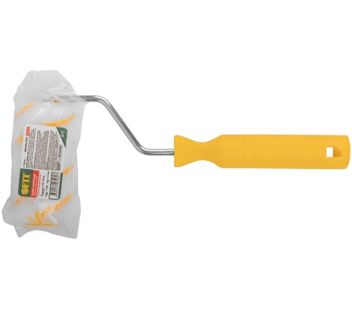 Валик полиакриловый белый с желтой полосой "миди", диам. 30/54 мм; ворс 12 мм, 100 мм FIT IT