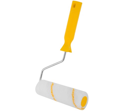 Валик полиакриловый белый с желтой полосой "миди", диам. 30/54 мм; ворс 12 мм, 150 мм FIT IT Валик полиакриловый белый с желтой полосой "миди", диам. 30/54 мм; ворс 12 мм, 150 мм FIT IT