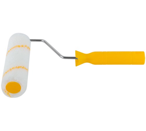 Валик полиакриловый белый с желтой полосой "миди", диам. 30/54 мм; ворс 12 мм, 150 мм FIT IT Валик полиакриловый белый с желтой полосой "миди", диам. 30/54 мм; ворс 12 мм, 150 мм FIT IT
