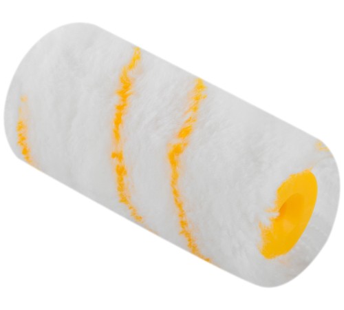 Ролик сменный полиакриловый белый с желтой полосой "миди", диам. 30/54 мм; ворс 12 мм, 100 мм FIT IT Ролик сменный полиакриловый белый с желтой полосой "миди", диам. 30/54 мм; ворс 12 мм, 100 мм FIT IT