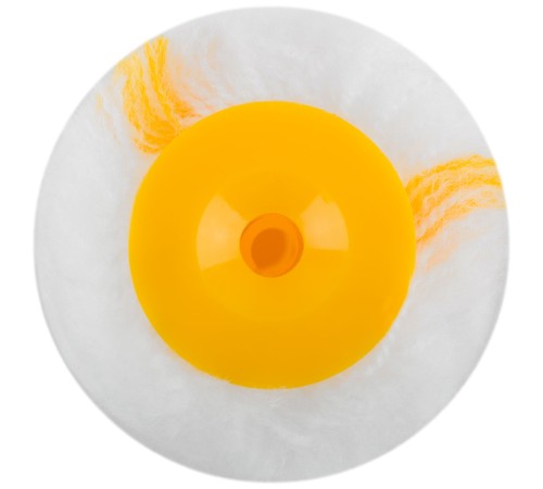 Ролик сменный полиакриловый белый с желтой полосой "миди", диам. 30/54 мм; ворс 12 мм, 100 мм FIT IT Ролик сменный полиакриловый белый с желтой полосой "миди", диам. 30/54 мм; ворс 12 мм, 100 мм FIT IT