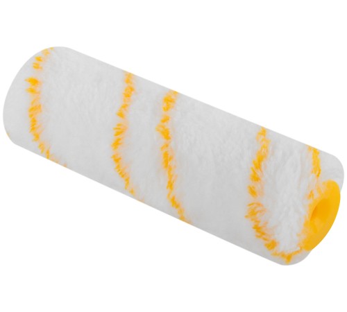 Ролик сменный полиакриловый белый с желтой полосой "миди", диам. 30/54 мм; ворс 12 мм, 150 мм FIT IT Ролик сменный полиакриловый белый с желтой полосой "миди", диам. 30/54 мм; ворс 12 мм, 150 мм FIT IT