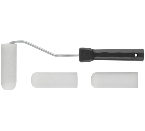 Валик поролоновый белый с ручкой "мини" 100 мм + 2 сменных ролика FIT IT Валик поролоновый белый с ручкой "мини" 100 мм + 2 сменных ролика FIT IT