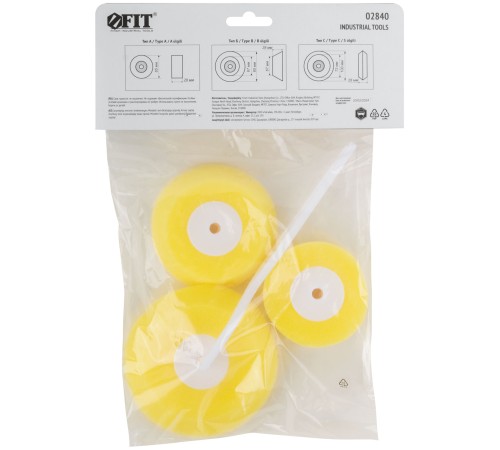 Валик поролоновый желтый угловой, набор 3 шт. FIT IT Валик поролоновый желтый угловой, набор 3 шт. FIT IT