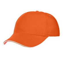 Бейсболка Classic, оранжевая с белым кантом