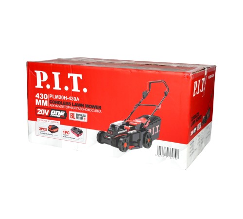 Газонокосилка аккумуляторная бесщёточная P.I.T. PLM20H-430A (2 АКБ, ЗУ) (Арт. 106200802210)