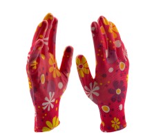 Перчатки садовые из полиэстера с нитрильным обливом, цветы, М Palisad