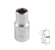 Головка торцевая стандартная шестигранная 1/4", 6 мм AFFIX AF00020006