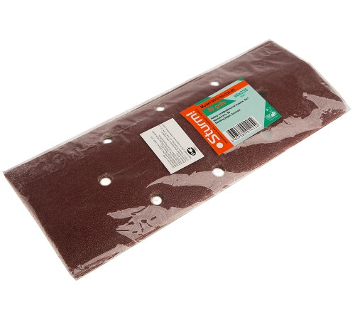Шлифбумага, 90x235мм, Р80, 5 шт, 14 отверстий для удаления пыли, Sturm!