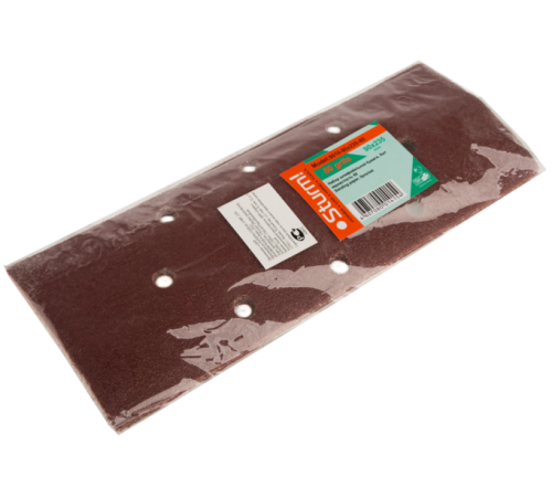 Шлифбумага, 90x235мм, Р80, 5 шт, 14 отверстий для удаления пыли, Sturm!