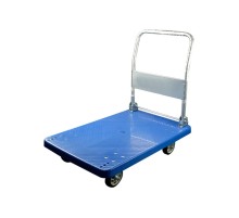 Тележка платформенная пластиковая 260 кг TOR PH260P (900х600) со складной ручкой (резина 125 мм)