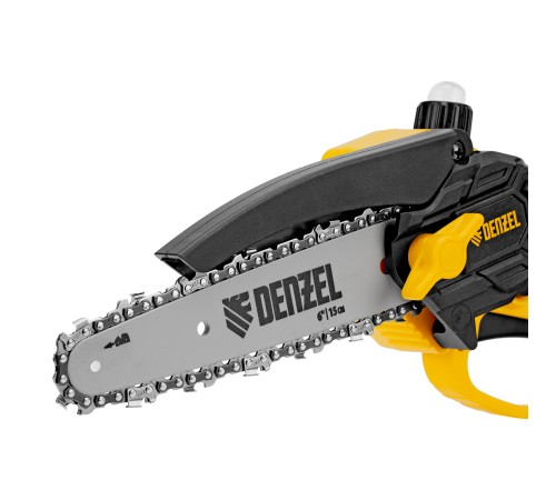 Цепная мини-пила аккумуляторная бесщет., CCS-150, шина 150 мм, Li-Ion, 20 В Denzel