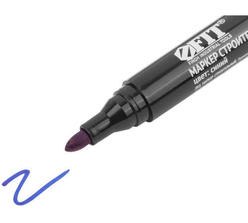 Маркер строительный перманентный, синий FIT IT