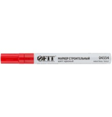 Маркер строительный с жидким красящим составом, алюминиевый корпус, красный FIT IT