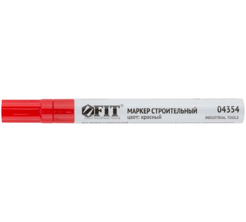Маркер строительный с жидким красящим составом, алюминиевый корпус, красный FIT IT Маркер строительный с жидким красящим составом, алюминиевый корпус, красный FIT IT