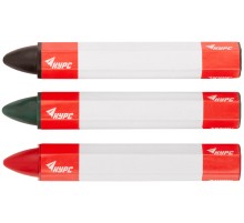 Карандаши разметочные восковые, набор 3 шт.( черный / зеленый / красный ), 95 мм КУРС