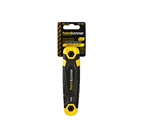 Набор ключей TORX, 8шт, T9-T40, S2, Hanskonner Набор ключей TORX, 8шт, T9-T40, S2, Hanskonner