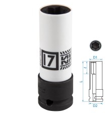 Головка для секретных болтов MB ударная 1/2", 17 мм KING TONY 9BW4501